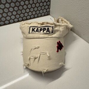 Kappa Visor Hat Cap Strap Back Adjustable‎ Beige Logo Golf Tennis Distressed
